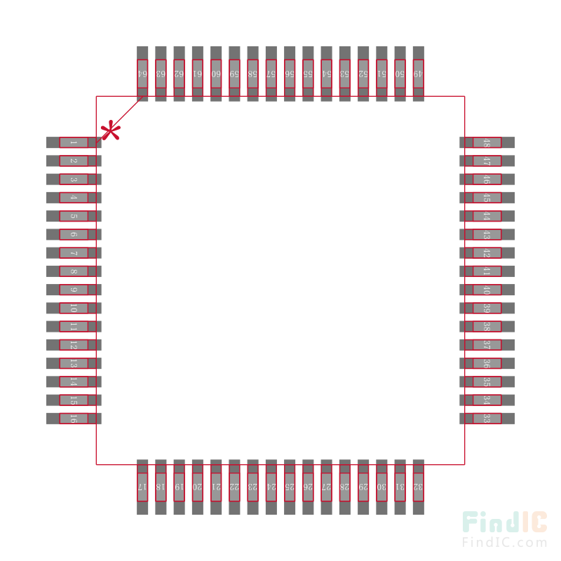 PIC18F66J93-I/PT封装焊盘图