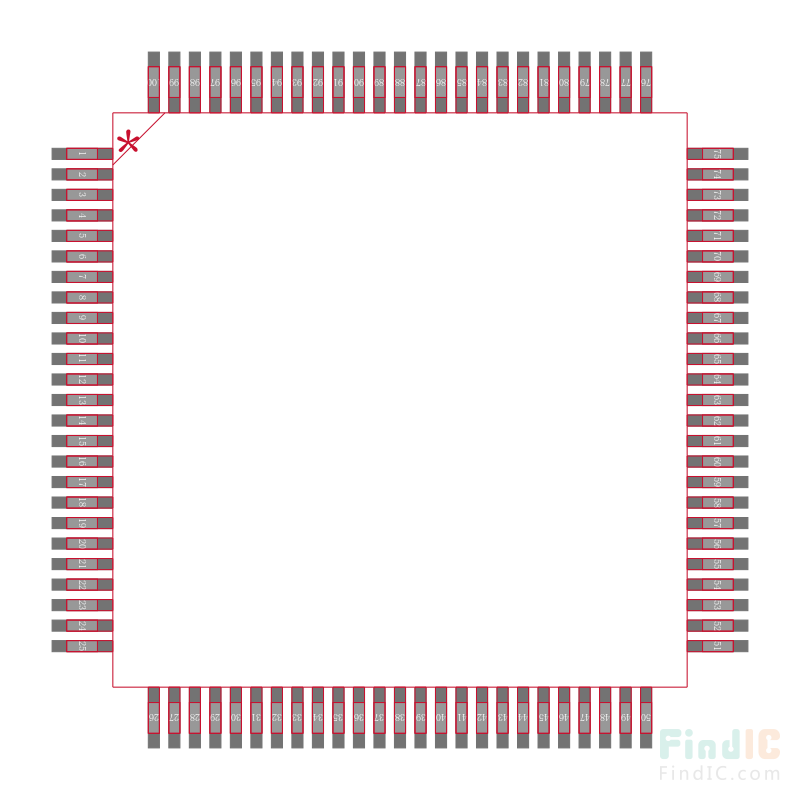 ATF1504ASL-25AU100封装焊盘图
