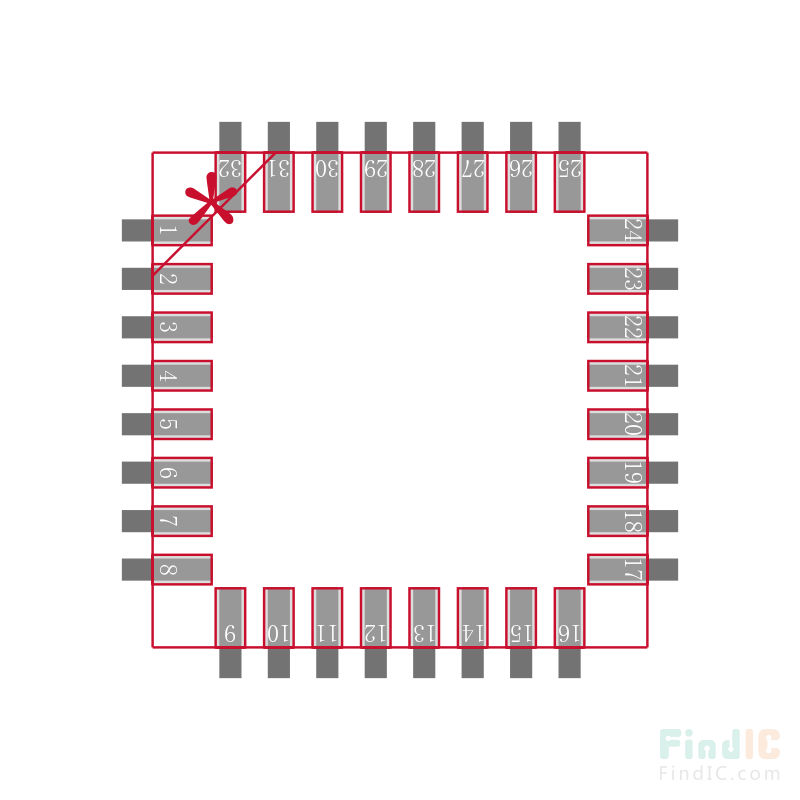 ATMEGA8A-MU封装焊盘图