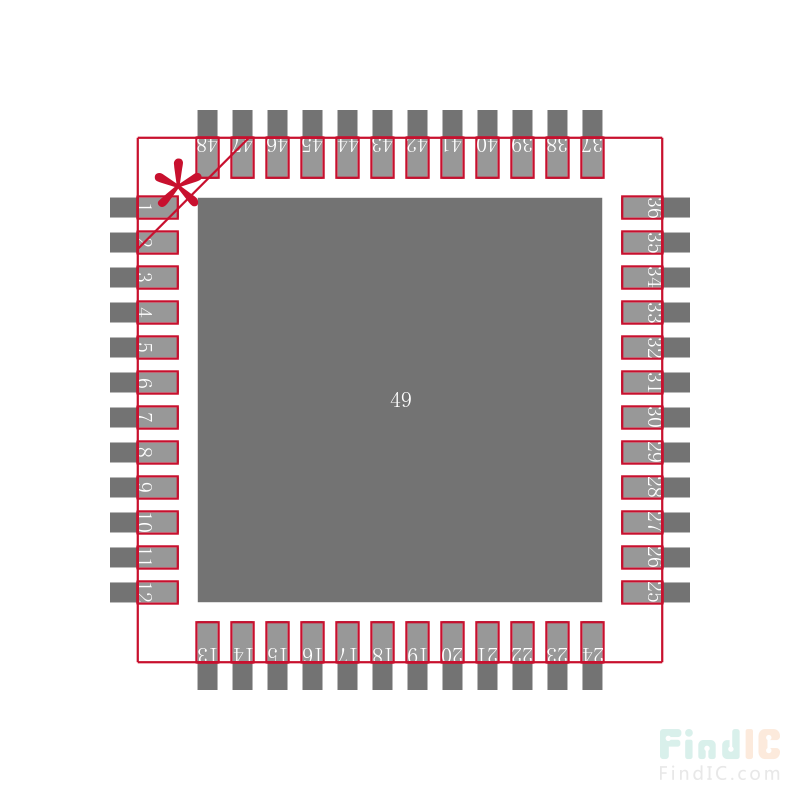 NRF52810-QFAA-R封装焊盘图