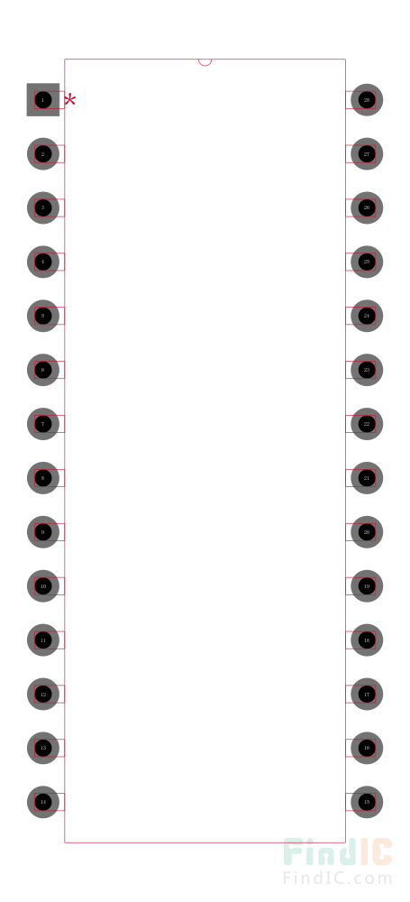 AT27C256R-70PU封装焊盘图