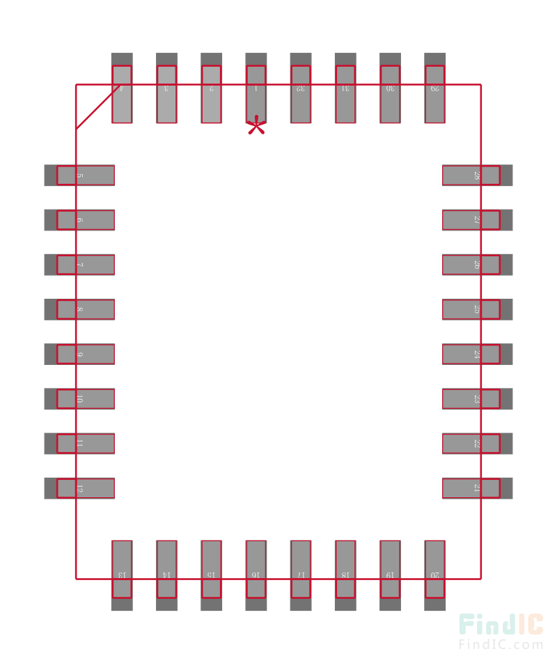 AT27C512R-70JU封装焊盘图