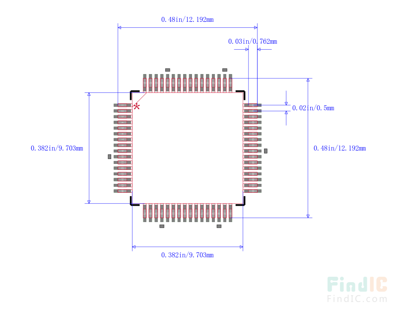ATMEGA169L-8AI封装图