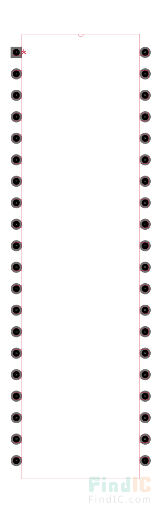 ATMEGA162-16PJ封装焊盘图