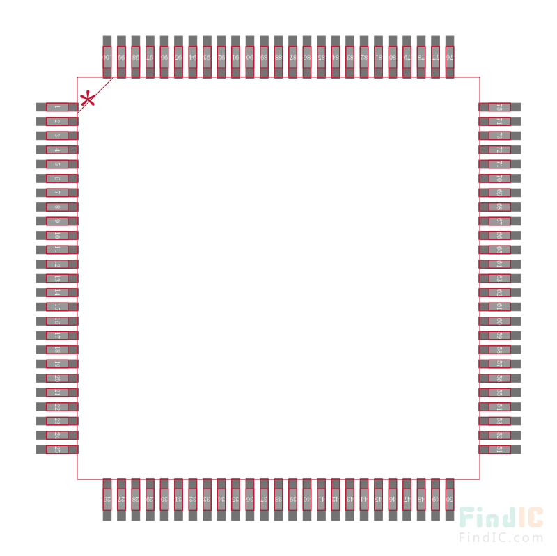 ATMEGA2560V-8AUR封装焊盘图