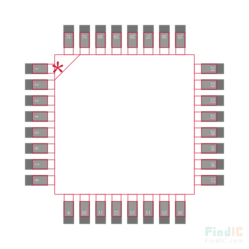ATMEGA8L-8AUR封装焊盘图
