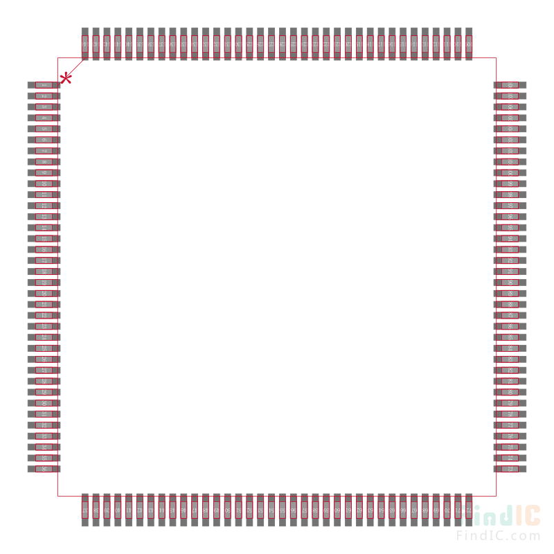 ATSAMV71Q19B-AABT封装焊盘图