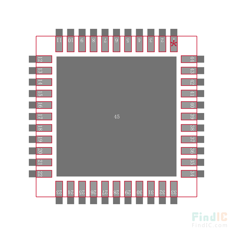 ATXMEGA16D4-MHK封装焊盘图