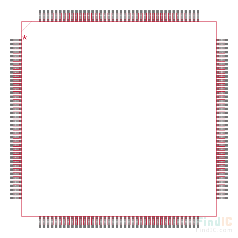CY37256P160-125AXI封装焊盘图