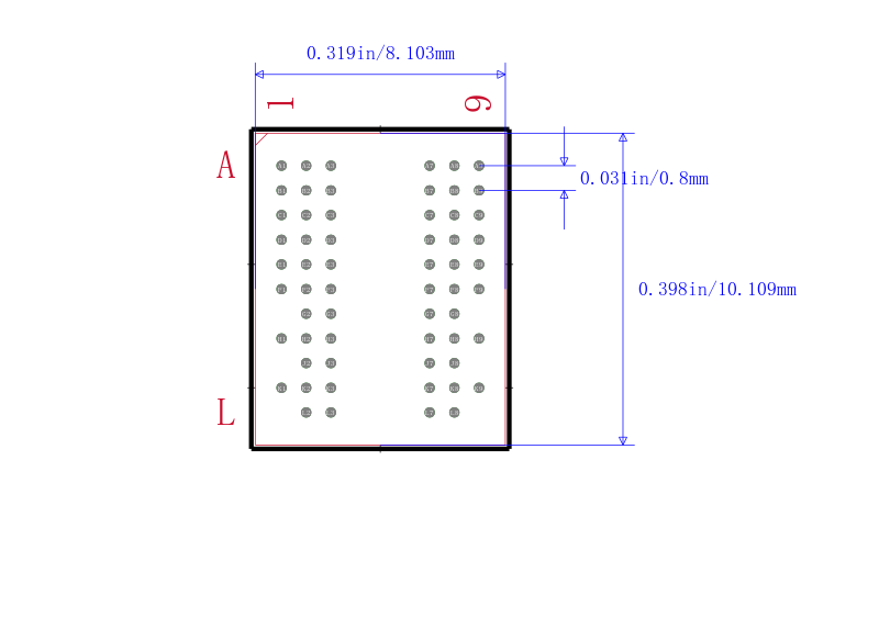 AS4C128M8D2-25BCN封装图