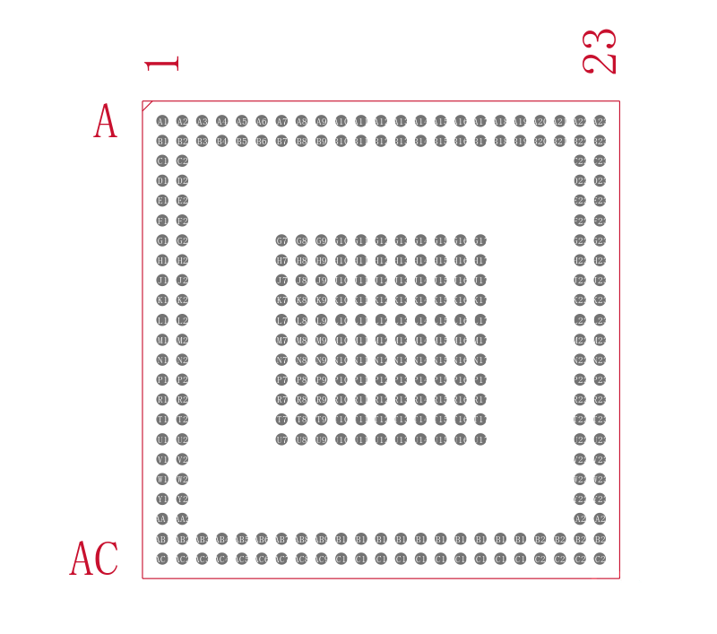 ADSP-BF527KBCZ-5C2封装焊盘图