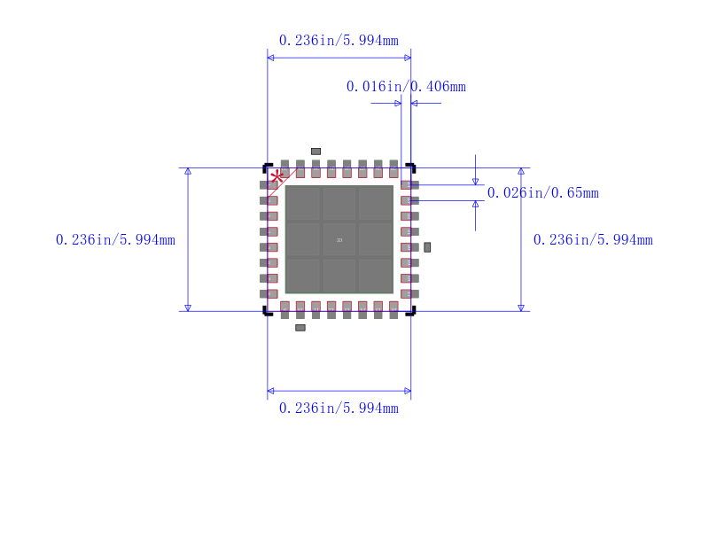 EFM32TG210F32-QFN32封装图