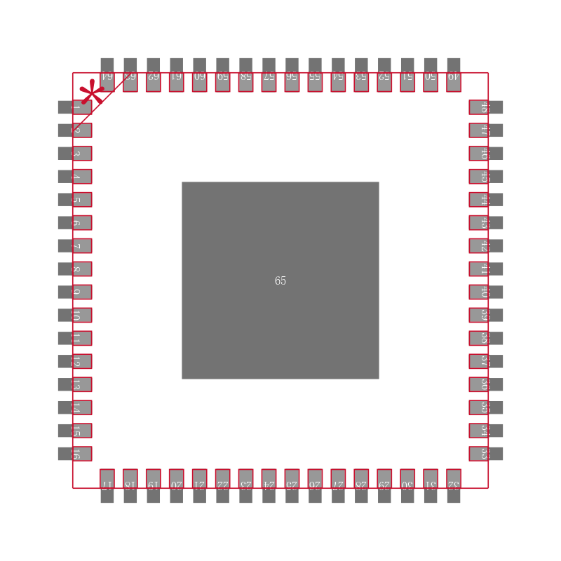 EFM32GG330F1024-QFN64封装焊盘图