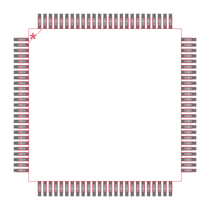 EP1K10TC100-3N封装焊盘图