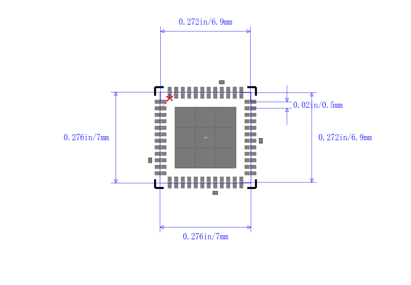 EFR32MG12P432F1024GM48-B封装图
