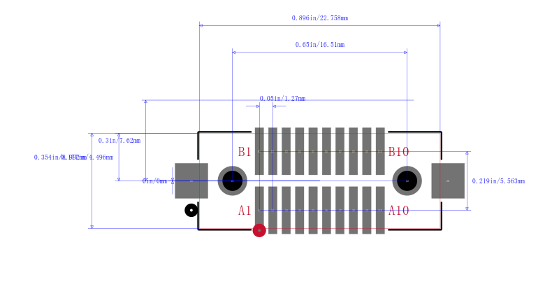 FX2C1-20P-1.27DSA71封装图