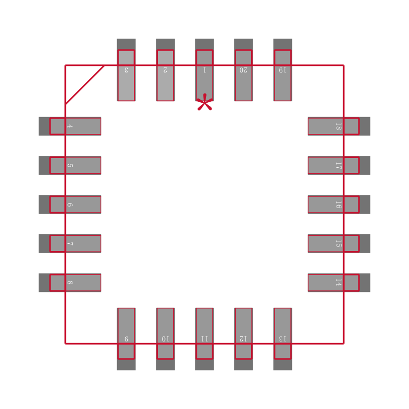 GAL16V8D-25QP封装焊盘图