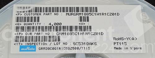 GRM1885C1H1R1CZ01D图片2