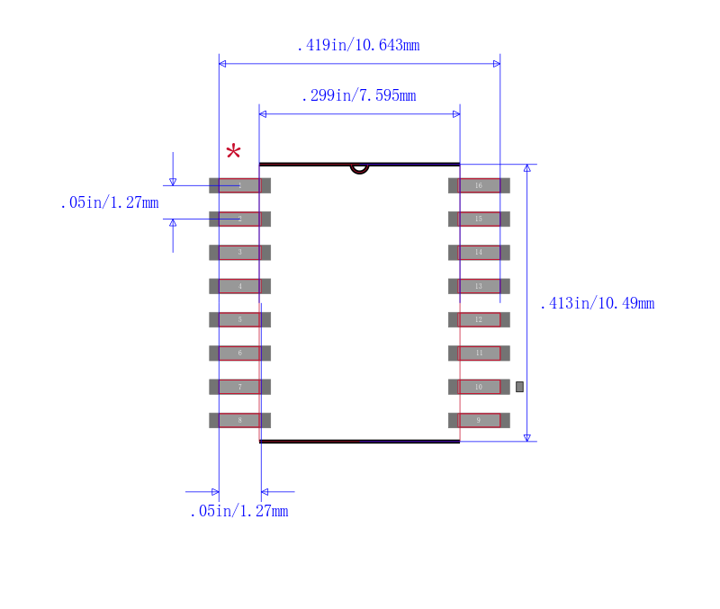 ISO7242MDW封装图