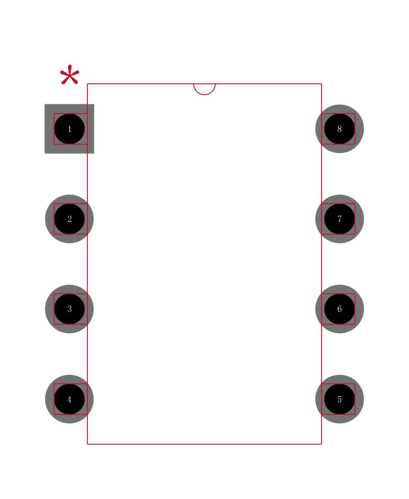 INA129P封装焊盘图