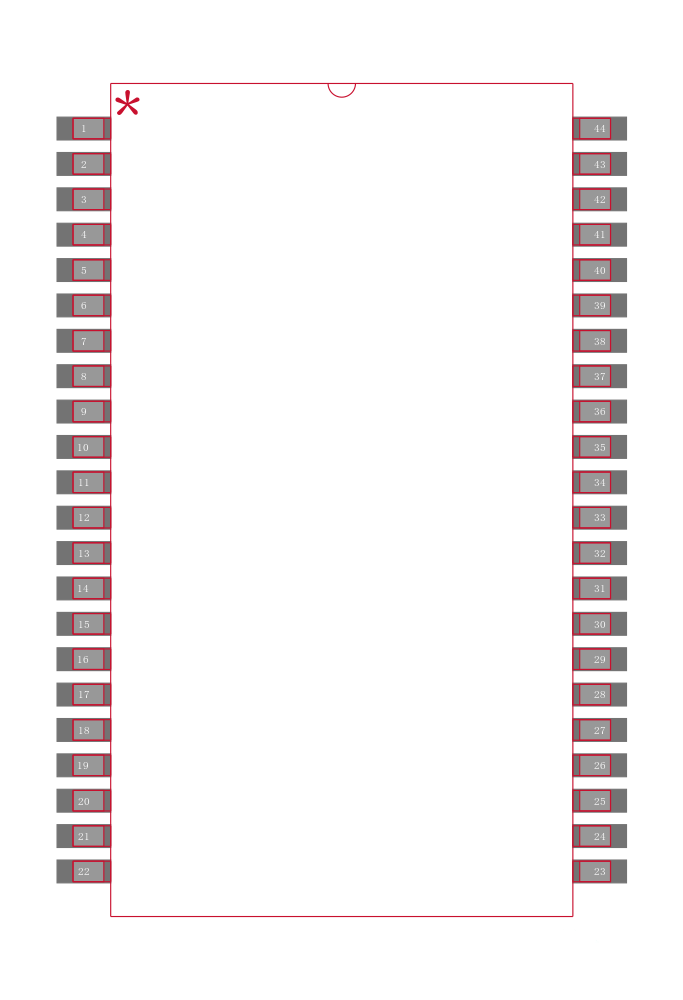 IS61LV25616AL-10TLI封装焊盘图