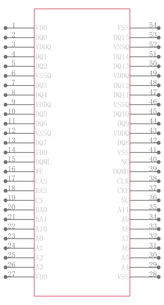 IS42S16800F-6TLI引脚图