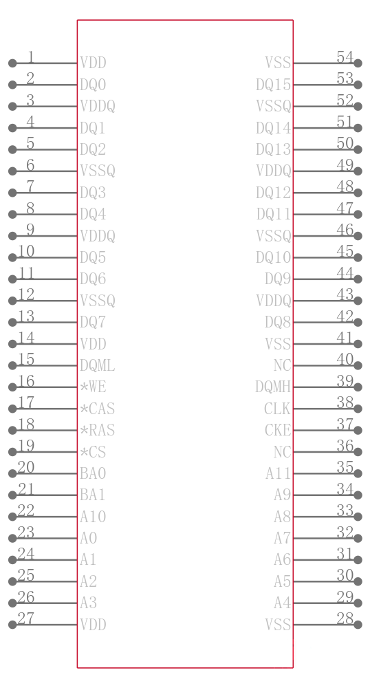 IS42S16800F-7TLI引脚图
