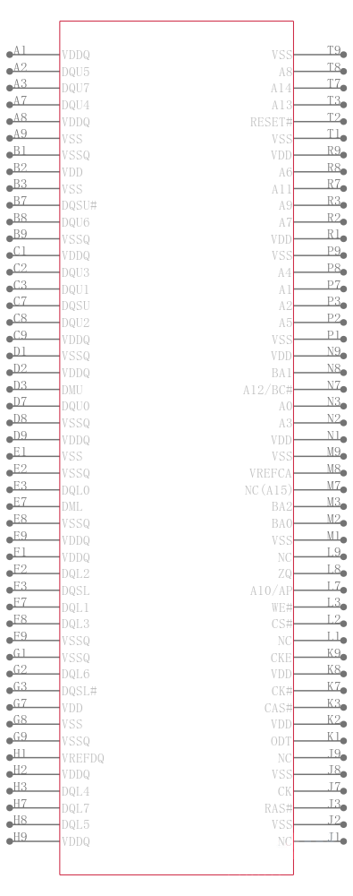 IS46TR16256A-125KBLA2引脚图