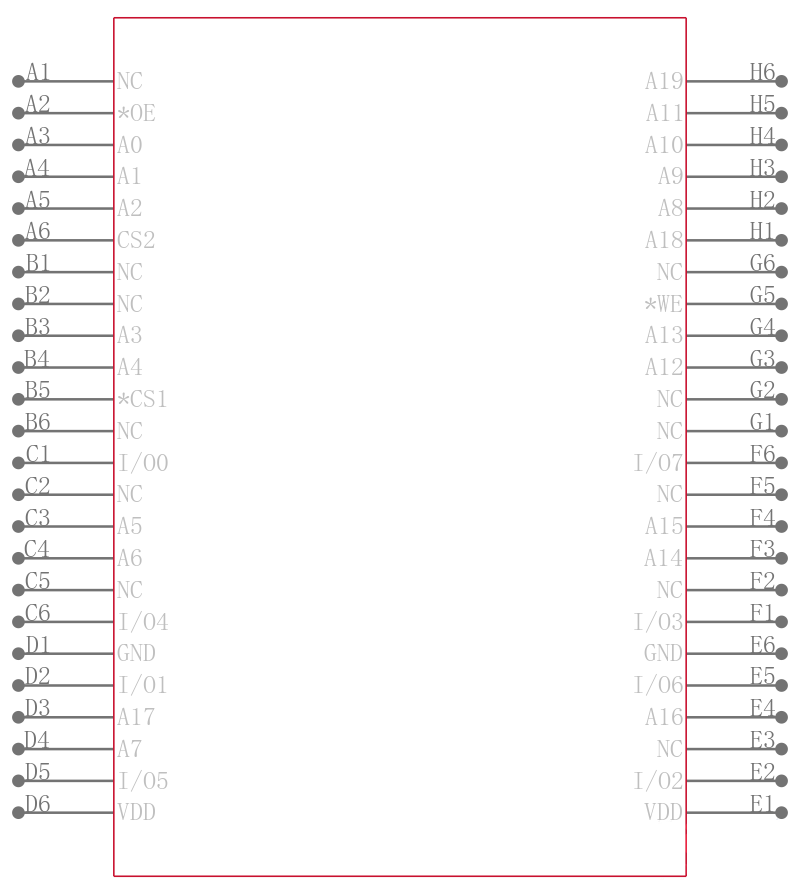 IS62WV10248BLL-55BLI引脚图