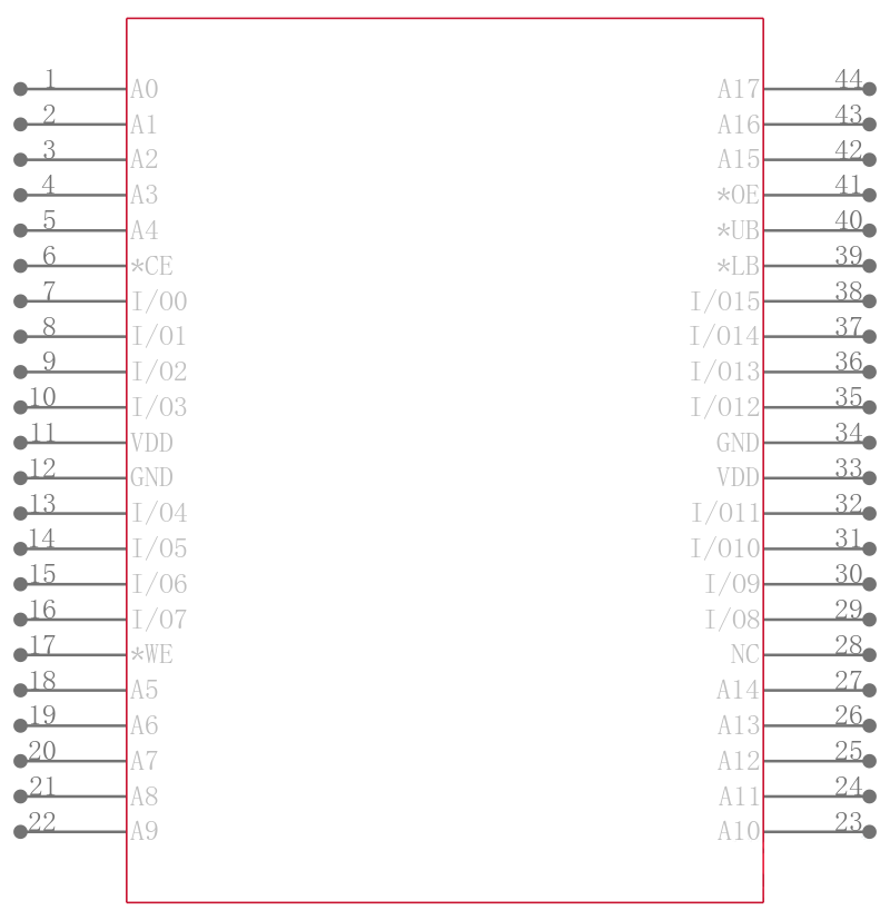 IS64LV25616AL-12TLA3引脚图