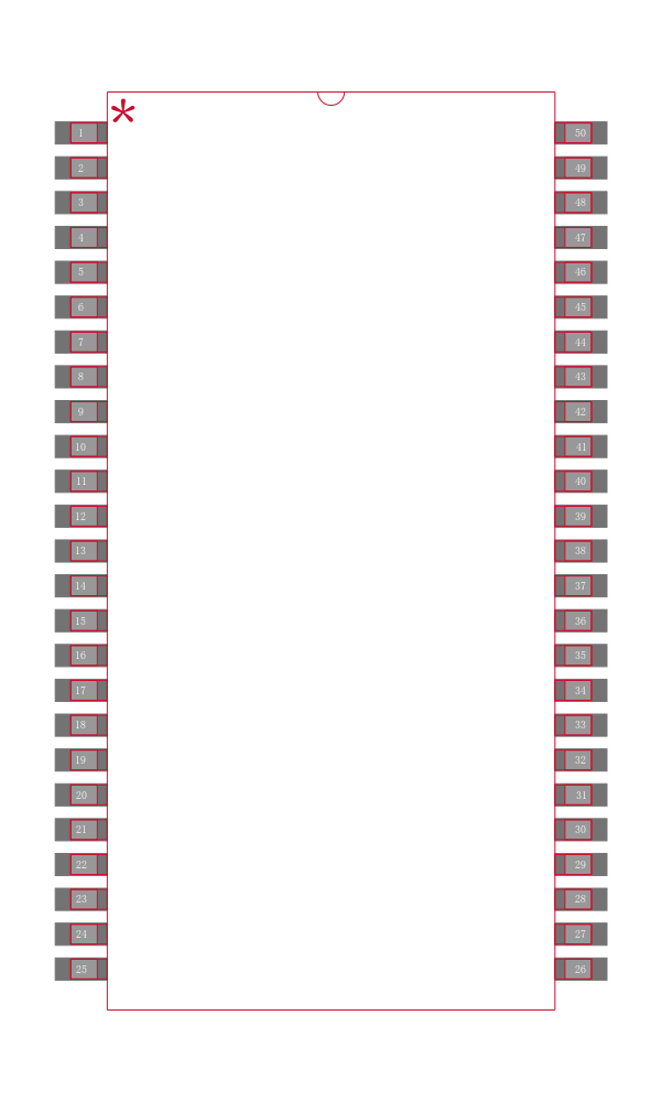 IS42S16100C1-6TL封装焊盘图