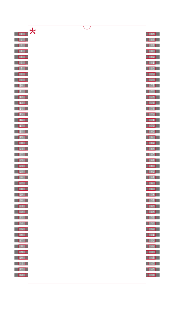 IS42S32200C1-55T封装焊盘图