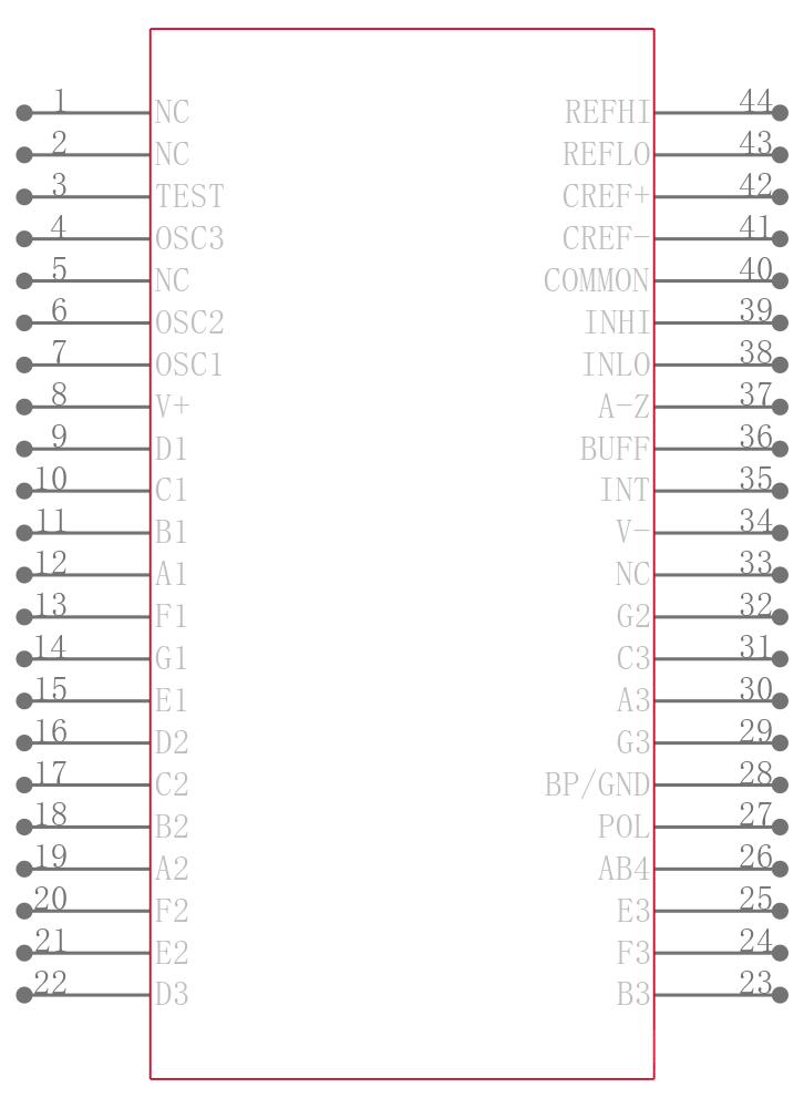 ICL7107CM44ZT引脚图