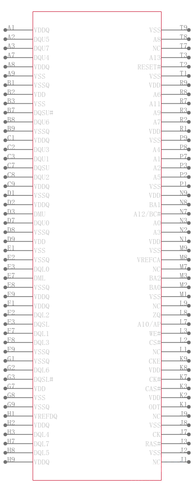 IS43TR16128C-125KBLI引脚图