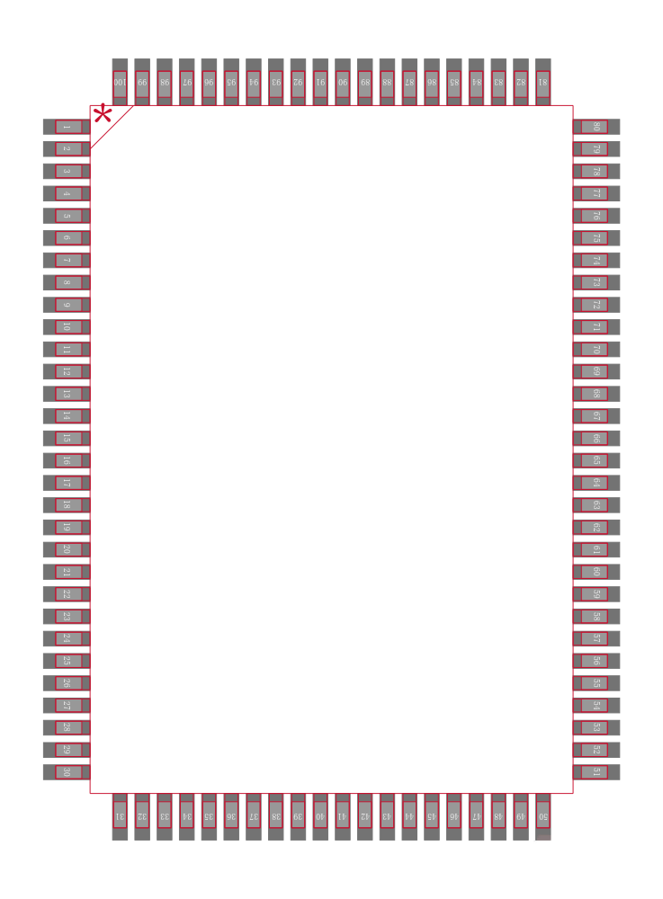 IS61NLF102418-6.5TQI封装焊盘图