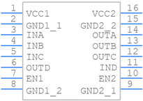 ISO7741FQDBQQ1引脚图