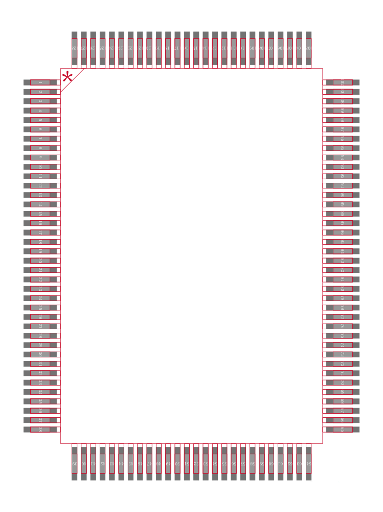 KSZ8893FQLI-FX封装焊盘图