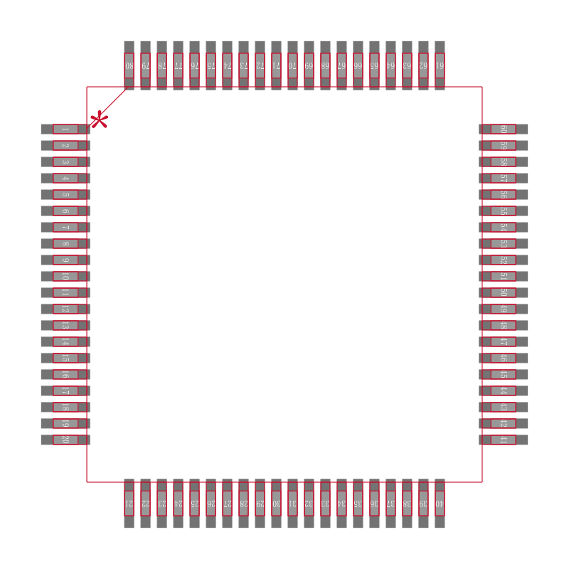 LPC1751FBD80封装焊盘图