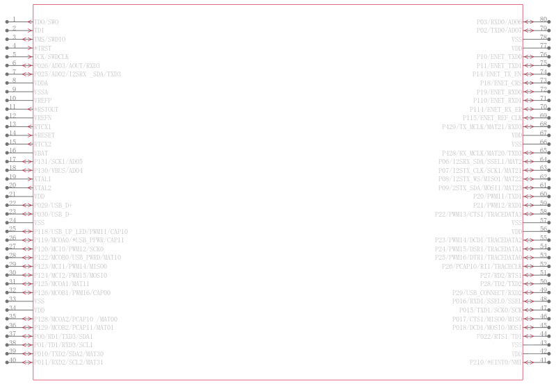 LPC1754FBD80引脚图