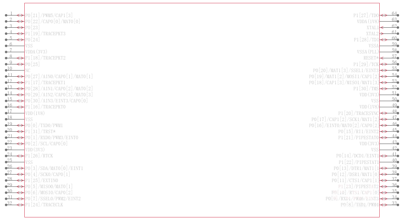 LPC2114FBD64引脚图