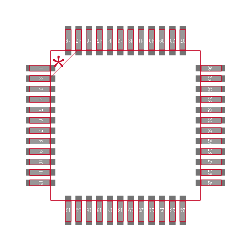 LM3S601-EQN50-C2T封装焊盘图