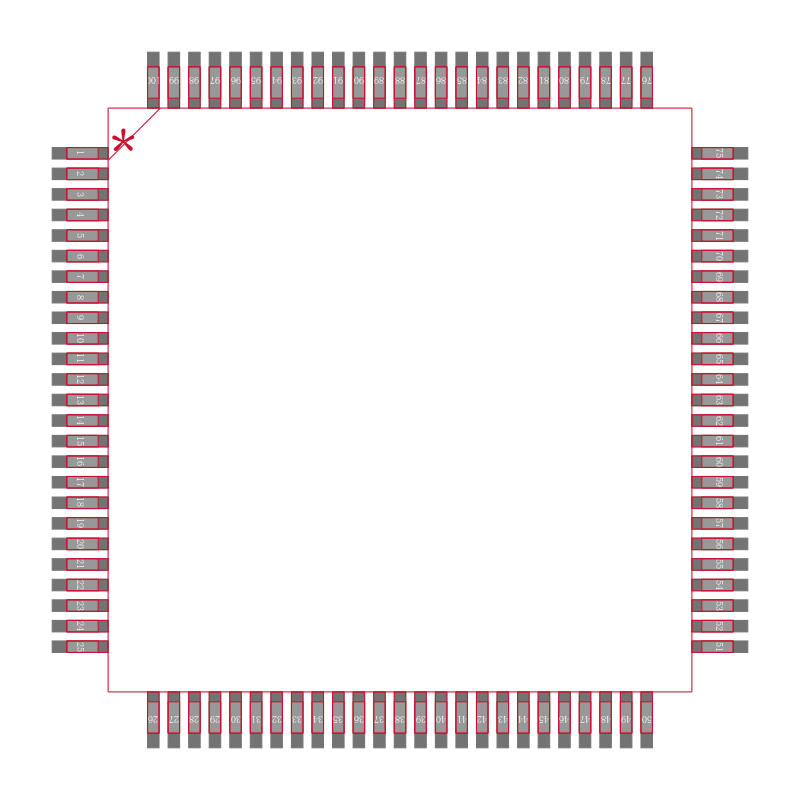 LM3S1110-EQC25-A2封装焊盘图