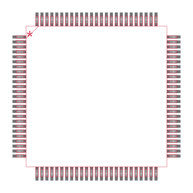 LM3S1110-EQC25-A2T封装焊盘图