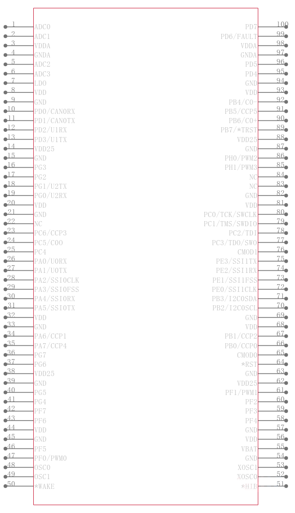 LM3S2651-EQC50-A2T引脚图