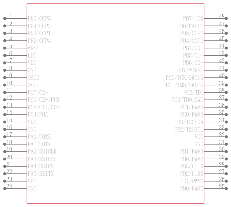 LM3S601-IQN50-C2T引脚图