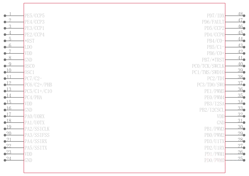 LM3S801-IQN50-C2引脚图