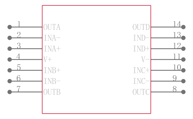 LMV324Q1MT/NOPB引脚图