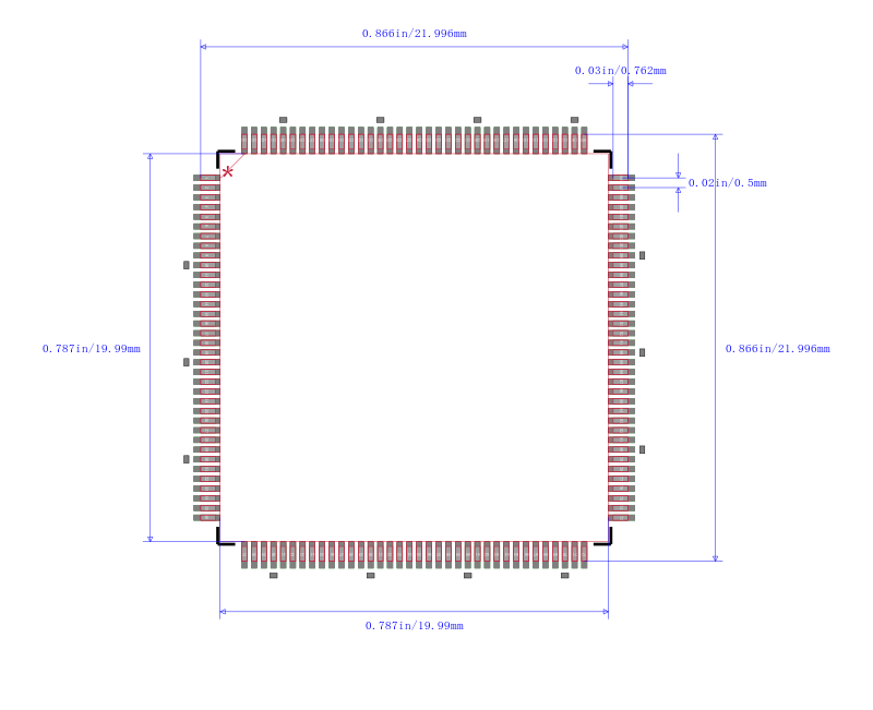 LCMXO2-1200HC-5TG144C封装图