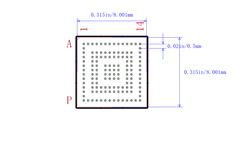 LCMXO2-2000HE-5MG132I封装图