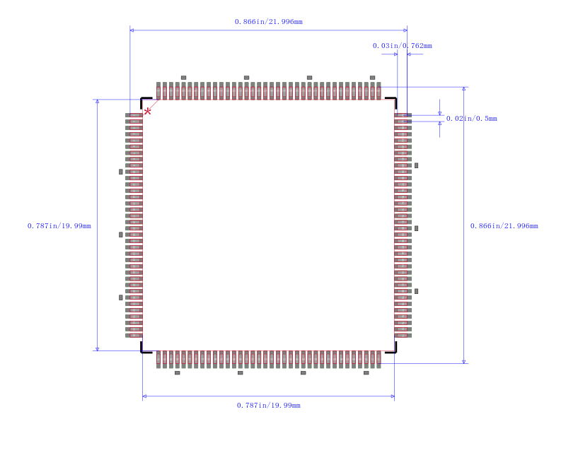 LCMXO2-4000HC-4TG144C封装图